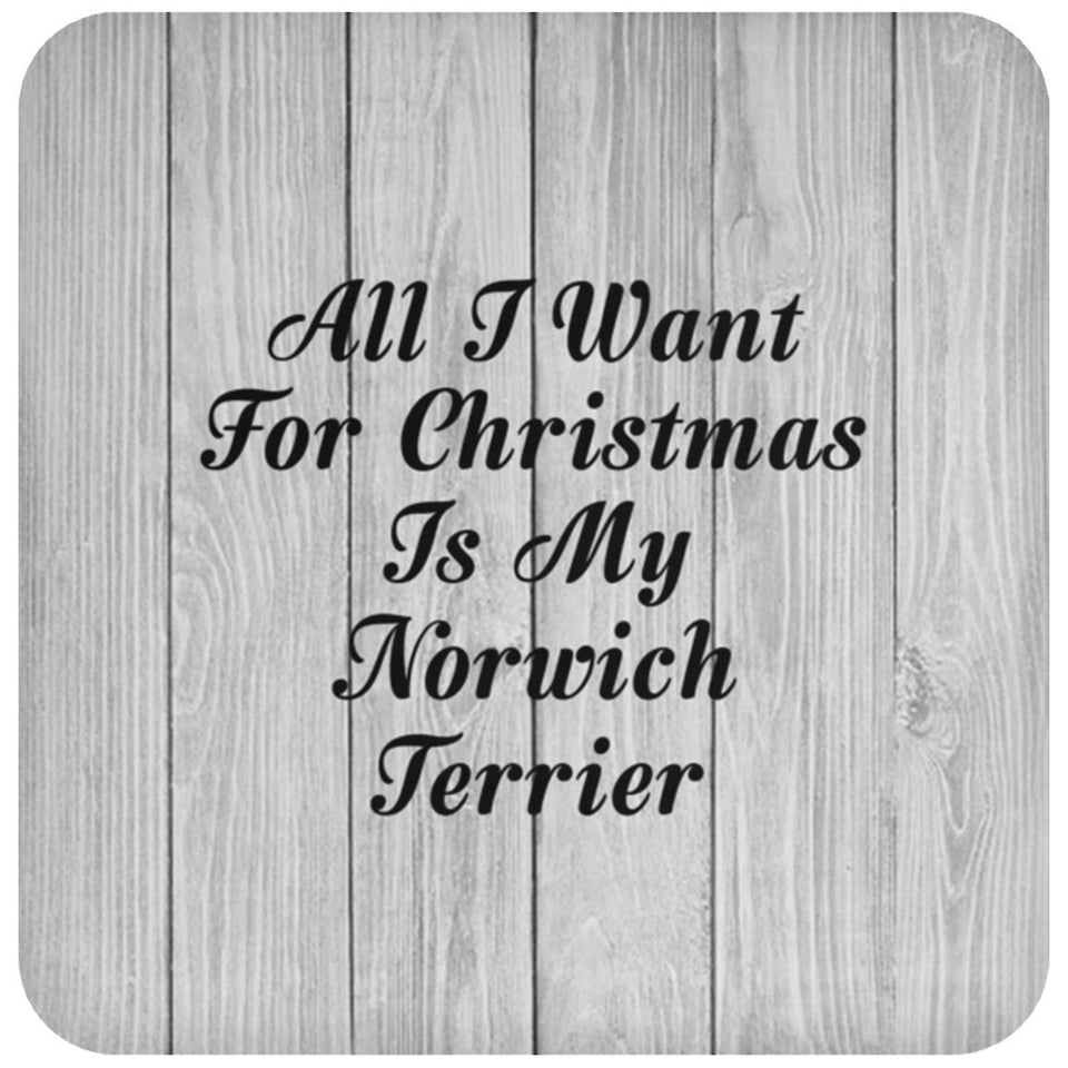 All I Want For Christmas Is My Norwich Terrier - Drink Coaster F