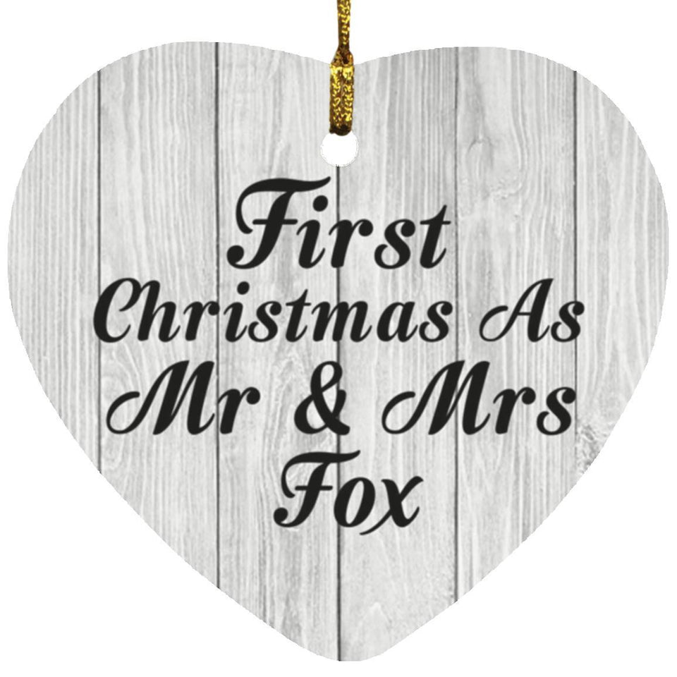 First Christmas As Mr & Mrs Fox - Heart Ornament F