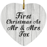 First Christmas As Mr & Mrs Fox - Heart Ornament F