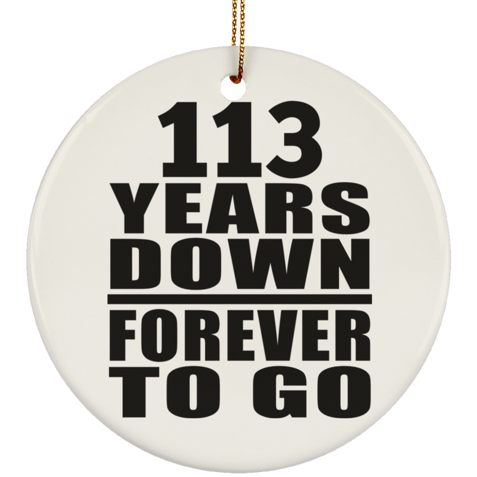 113th Anniversary 113 Years Down Forever to Go - Circle Ornament