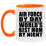 Air Force By Day World's Best Mom By Night - 11oz Accent Mug Orange