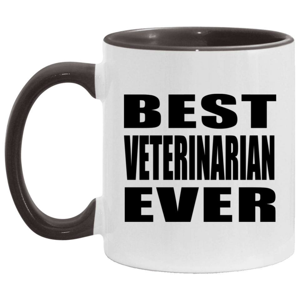 Best Veterinarian Ever - 11oz Accent Mug Black