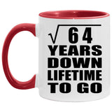 8th Anniversary Square Root of 64 Years Lifetime To Go - 11oz Accent Mug Red