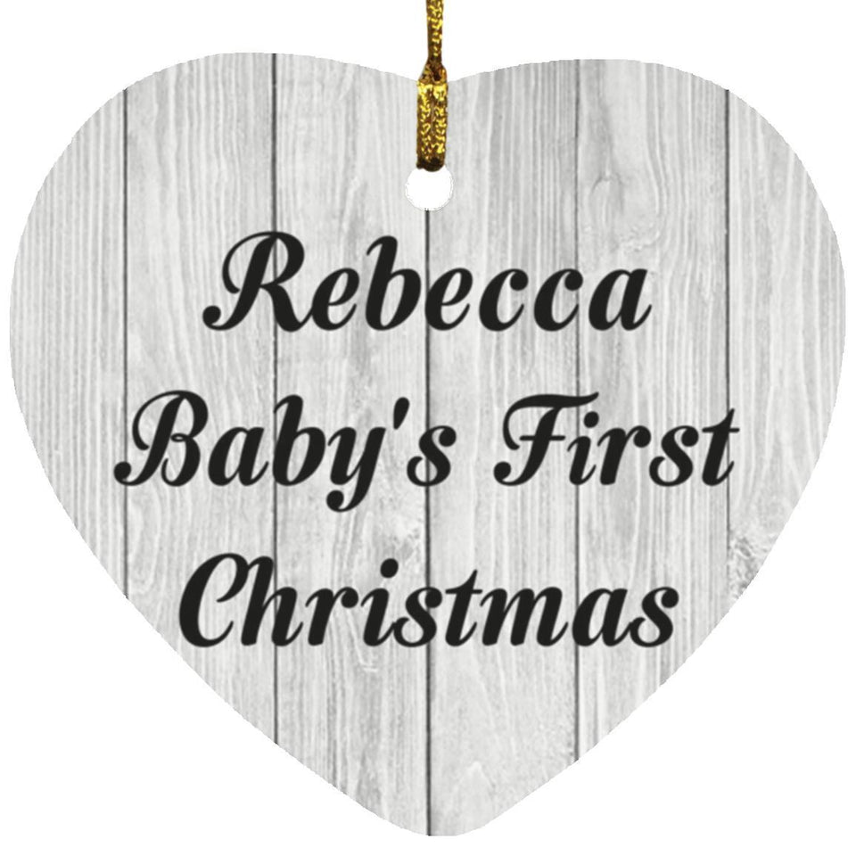 Rebecca Baby's First Christmas - Heart Ornament F