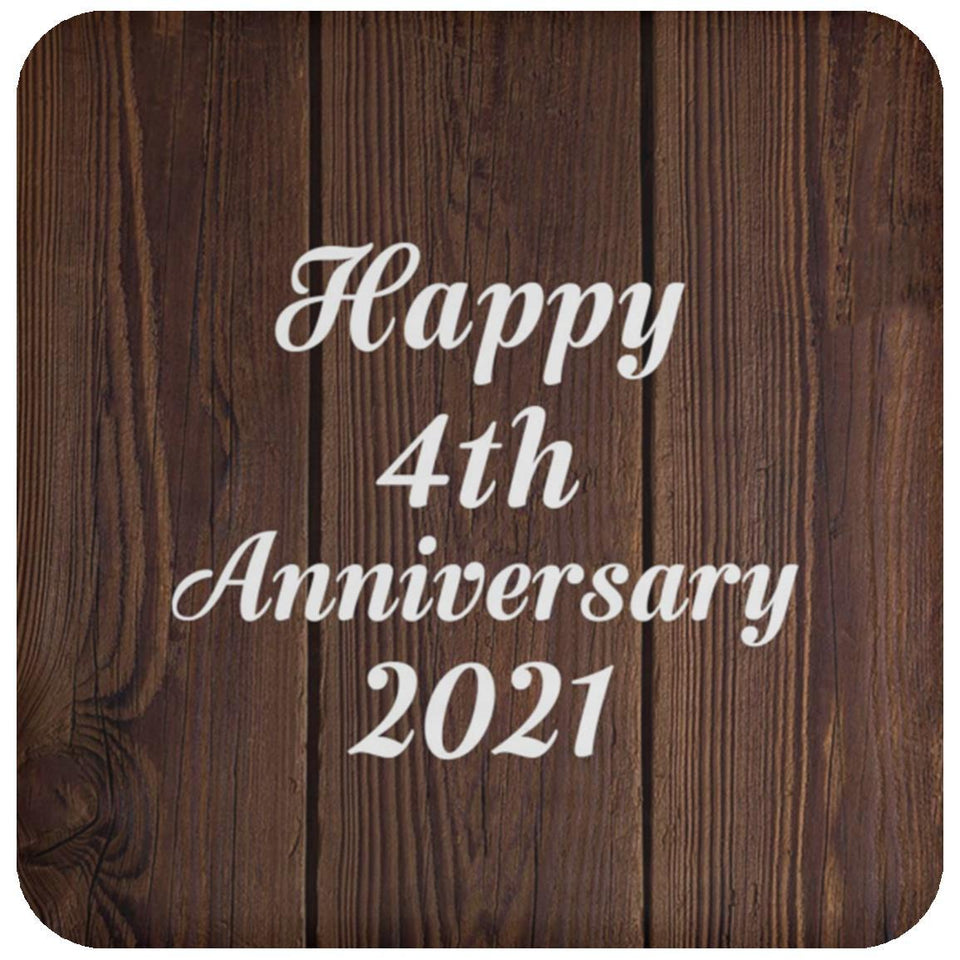 Happy 4th Anniversary 2021 - Drink Coaster D