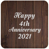 Happy 4th Anniversary 2021 - Drink Coaster D