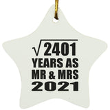 49th Anniversary Square Root of 2401 Years As Mr & Mrs 2021 - Star Ornament