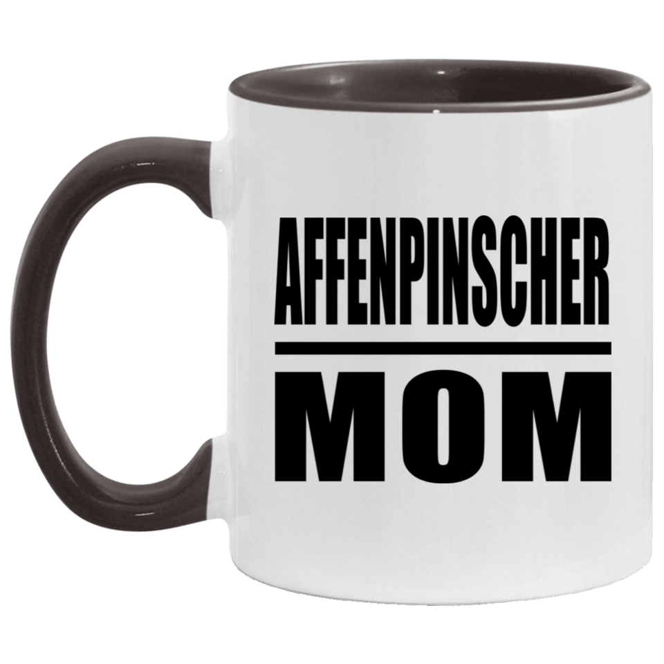 Affenpinscher Mom - 11oz Accent Mug Black