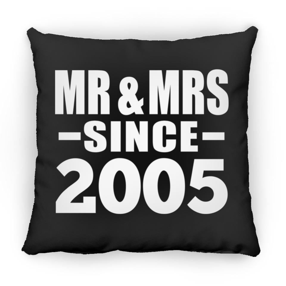 19th Anniversary Mr & Mrs Since 2005 - Throw Pillow Black