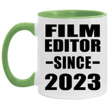 Film Editor Since 2023 - 11oz Accent Mug Green