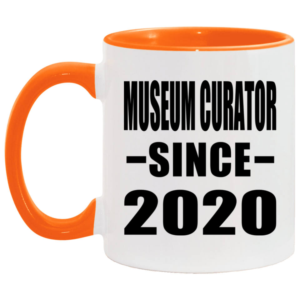Museum Curator Since 2020 - 11oz Accent Mug Orange