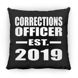 Corrections Officer Established EST. 2019 - Throw Pillow Black