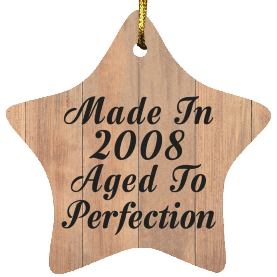 16th Birthday Made In 2008 Aged To Perfection - Star Ornament C