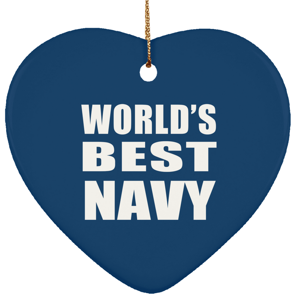 World's Best Navy - Heart Ornament