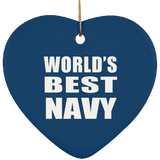 World's Best Navy - Heart Ornament