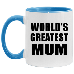 World's Greatest Mum - 11oz Accent Mug Blue