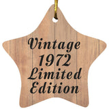 52nd Birthday Vintage 1972 Limited Edition - Star Ornament C