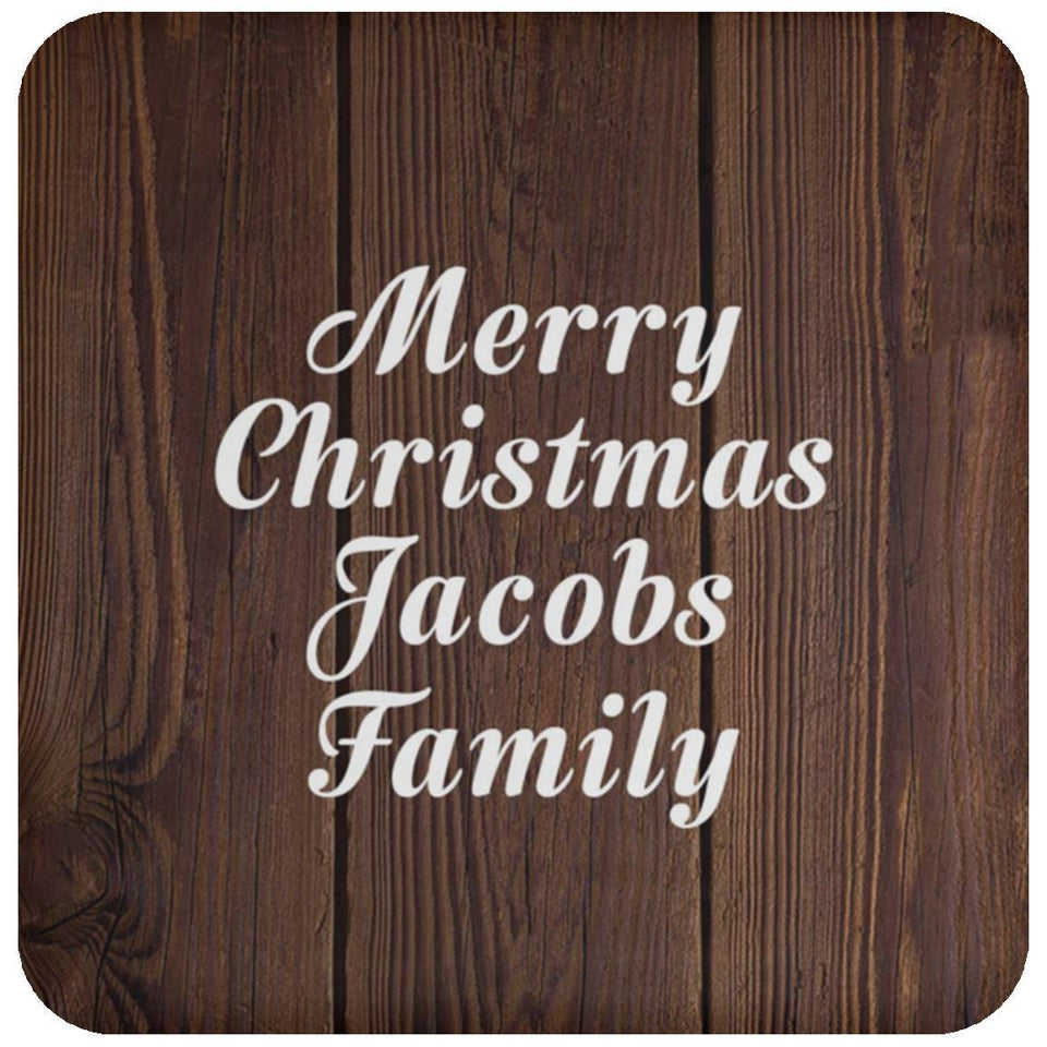Merry Christmas Jacobs Family - Drink Coaster D