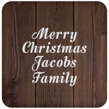 Merry Christmas Jacobs Family - Drink Coaster D
