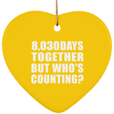 22nd Anniversary 8,030 Days Together But Who's Counting - Heart Ornament