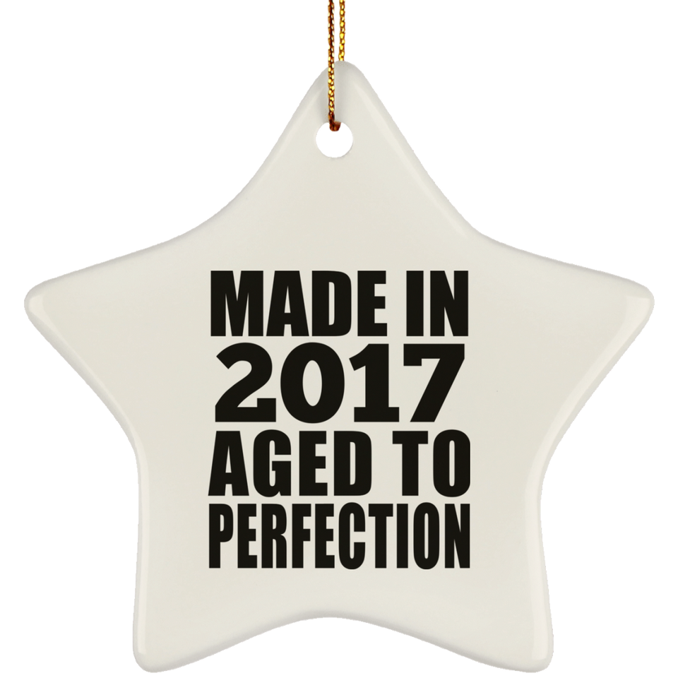 7th Birthday Made In 2017 Aged to Perfection - Star Ornament