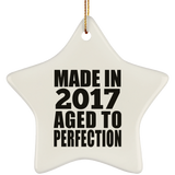 7th Birthday Made In 2017 Aged to Perfection - Star Ornament