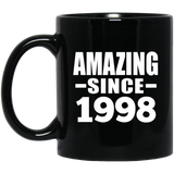26th Birthday Amazing Since 1998 - 11 Oz Coffee Mug Black