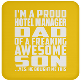 Proud Hotel Manager Dad Of Awesome Son - Drink Coaster