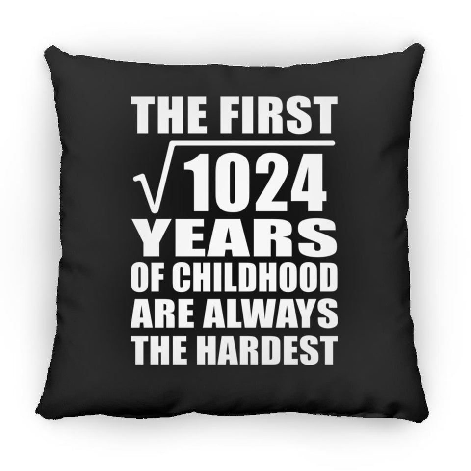 32nd Birthday Square Root of 1024 Years of Childhood - Throw Pillow Black