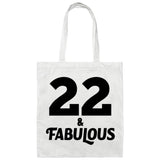 22nd Birthday 22 & Fabulous - Tote Bag White