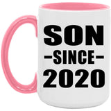 Son Since 2020 - 15oz Accent Mug Pink