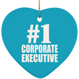 Number One #1 Corporate Executive - Heart Ornament