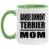 Dandie Dinmont Terrier Mom - 11oz Accent Mug Green