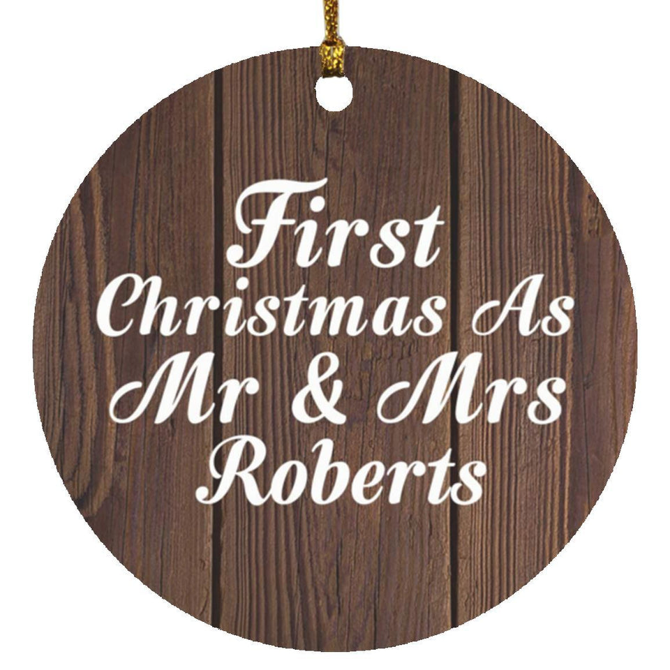 First Christmas As Mr & Mrs Roberts - Circle Ornament D