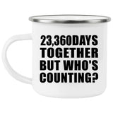 64th Anniversary 23,360 Days Together Who's Counting - 12oz Camping Mug