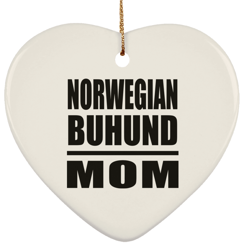 Norwegian Buhund Mom - Heart Ornament