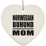 Norwegian Buhund Mom - Heart Ornament