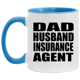Dad Husband Insurance Agent - 11oz Accent Mug Blue