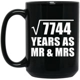 88th Anniversary Square Root of 7744 Years As Mr & Mrs - 15oz Coffee Mug Black