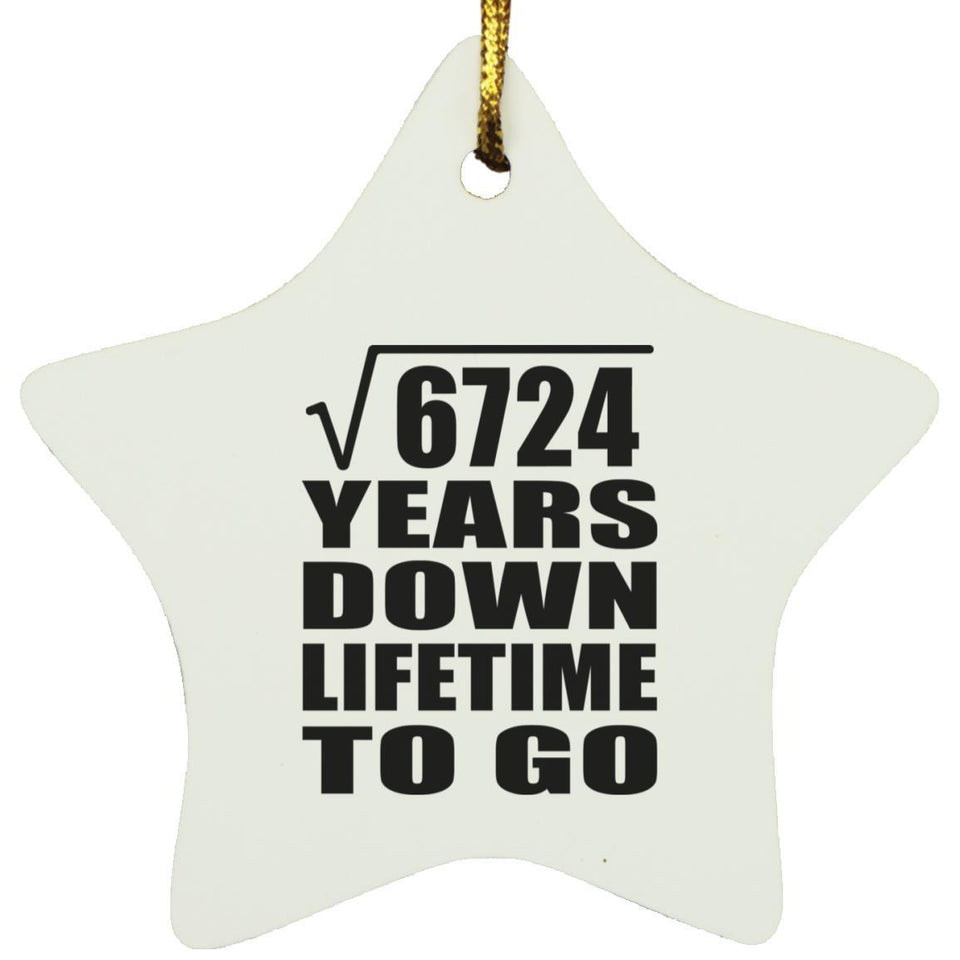 82nd Anniversary Square Root of 6724 Years Lifetime To Go - Star Ornament