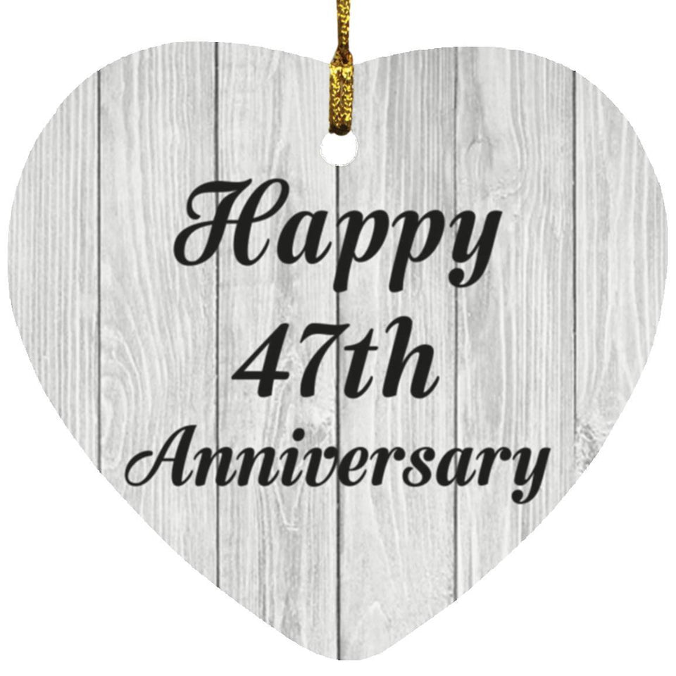 Happy 47th Anniversary - Heart Ornament F