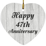 Happy 47th Anniversary - Heart Ornament F