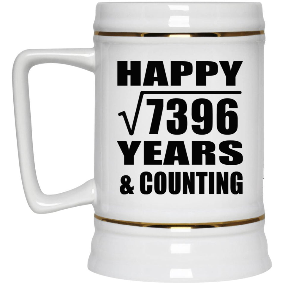 Happy 86th Anniversary Square Root of 7396 Years & Counting - Beer Stein