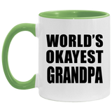 World's Okayest Grandpa - 11oz Accent Mug Green