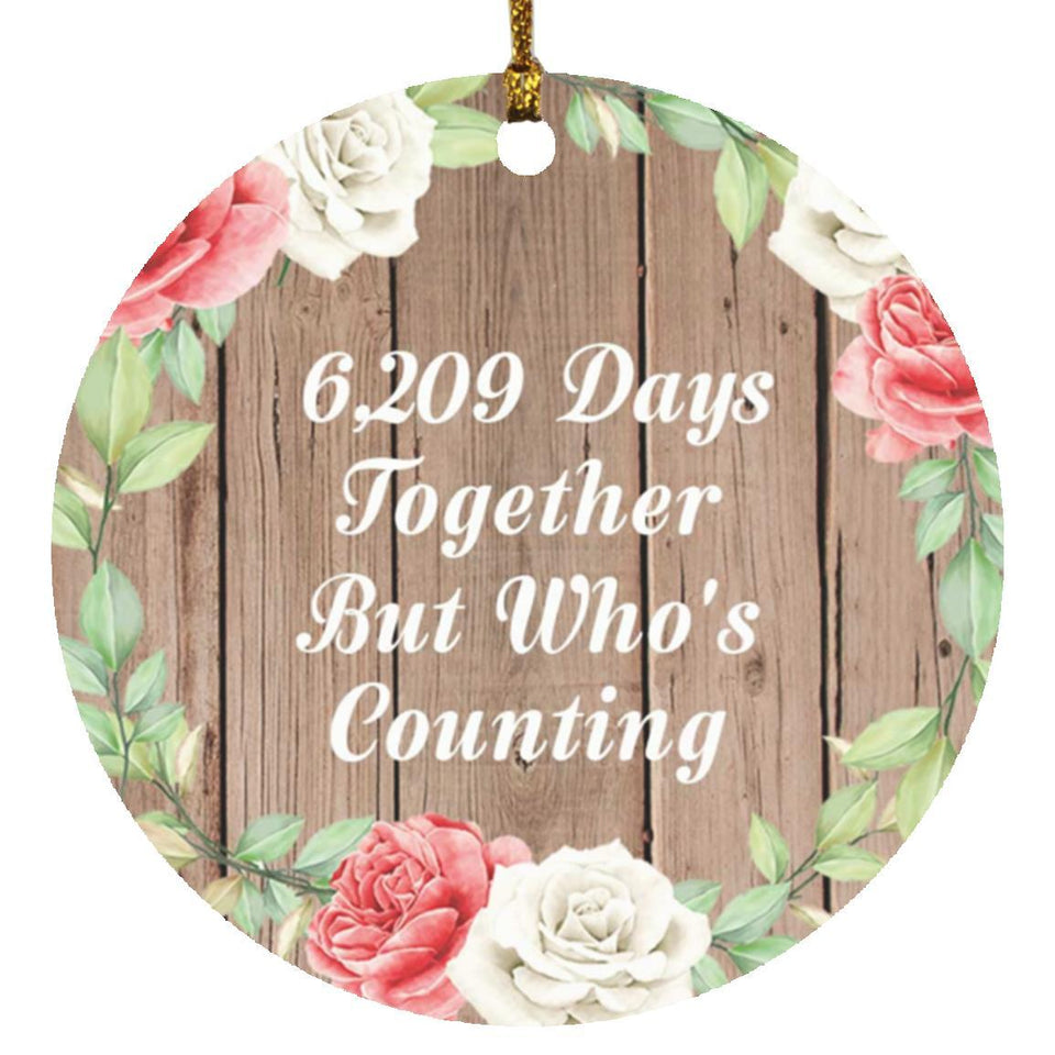 17th Anniversary 6,209 Days Together Who's Counting - Circle Ornament B
