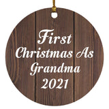 First Christmas As Grandma 2021 - Circle Ornament D
