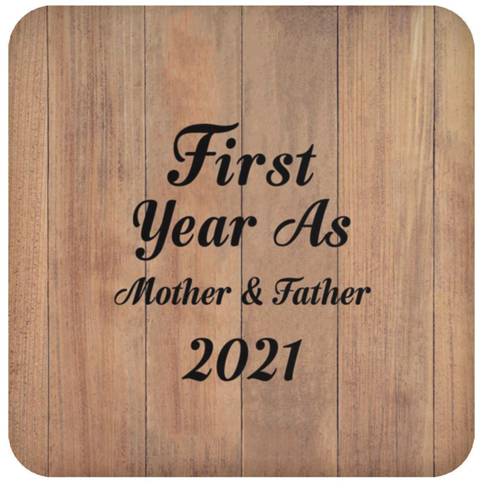 First Year As Mother & Father 2021 - Drink Coaster C