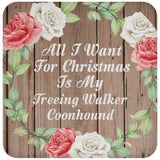 All I Want For Christmas Is My Treeing Walker Coonhound - Drink Coaster B