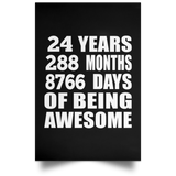 24th Birthday 24 Years 288 Months 8766 Days Of Awesome - Poster Portrait