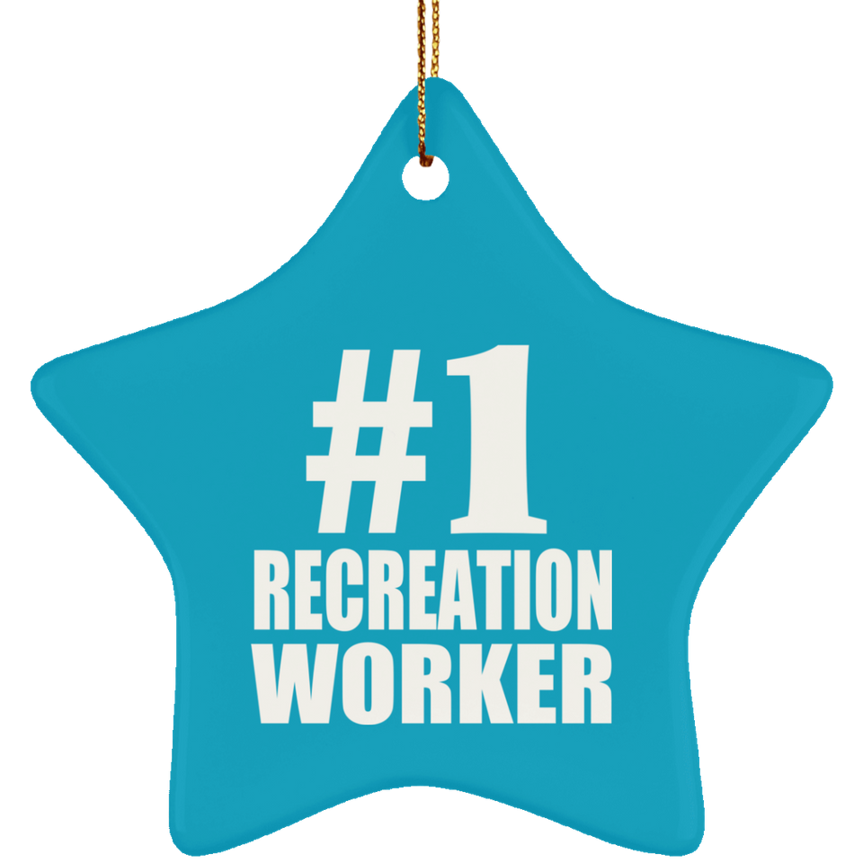 Number One #1 Recreation Worker - Star Ornament